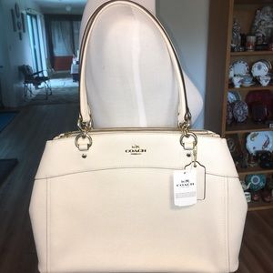 COACH Crossgrain Large Brooke Carryall in White